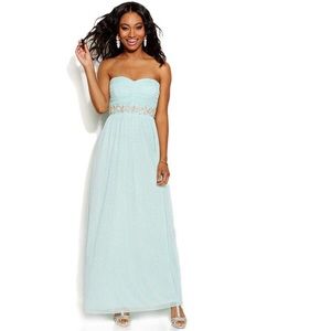 Trixxi Glittered Strapless Sequin Prom Dress